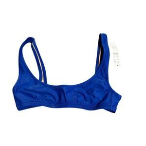 NWT J.Crew Heritage Scoop Neck Bikini Top Venetian Blue Size Extra Small Medium
